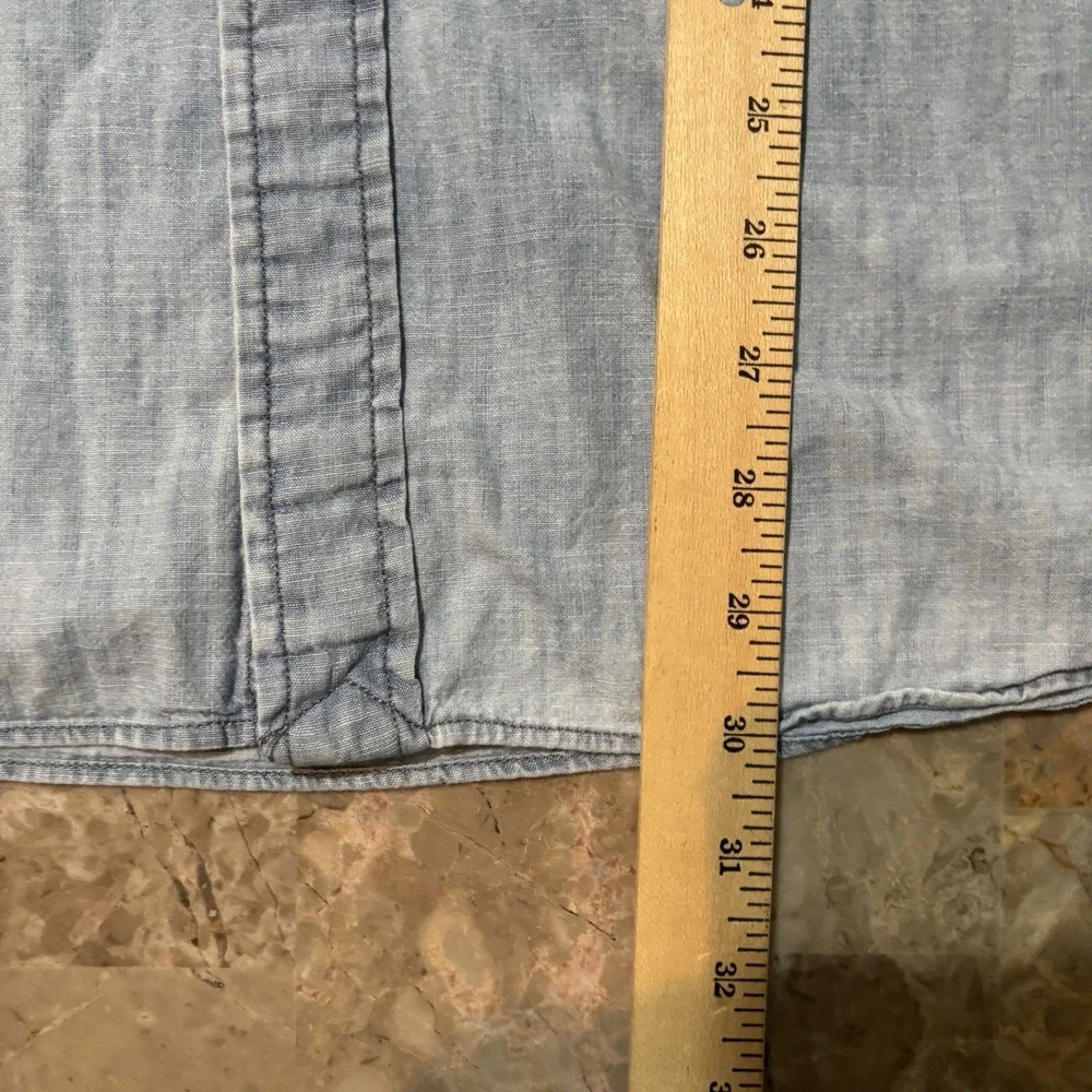 Polo Ralph Lauren Shirt Mens 2XL Blue Chambray Short Sleeve Button Work